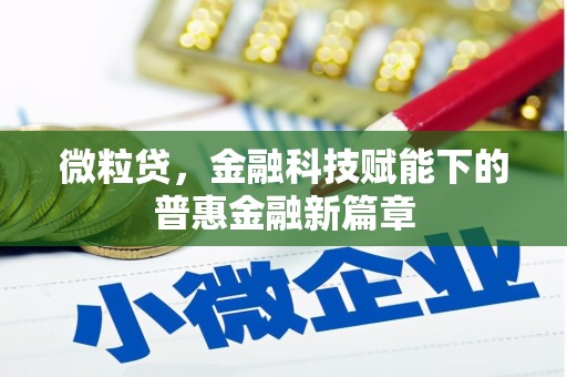 外埔微粒贷，金融科技赋能下的普惠金融新篇章