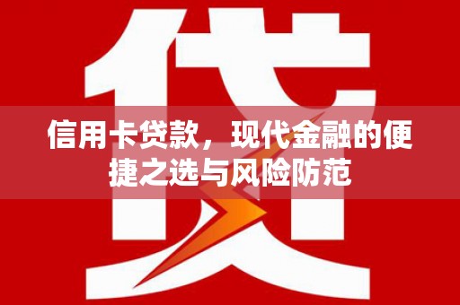 外埔信用卡贷款，现代金融的便捷之选与风险防范