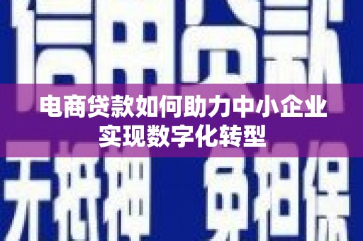 外埔电商贷款如何助力中小企业实现数字化转型