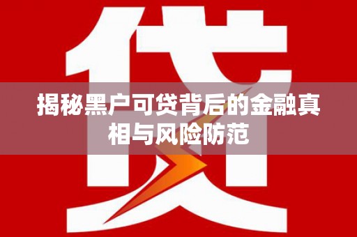 外埔揭秘黑户可贷背后的金融真相与风险防范