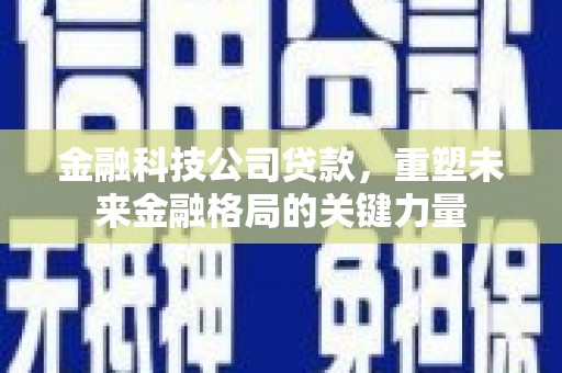 外埔金融科技公司贷款，重塑未来金融格局的关键力量