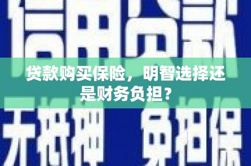 外埔贷款购买保险，明智选择还是财务负担？