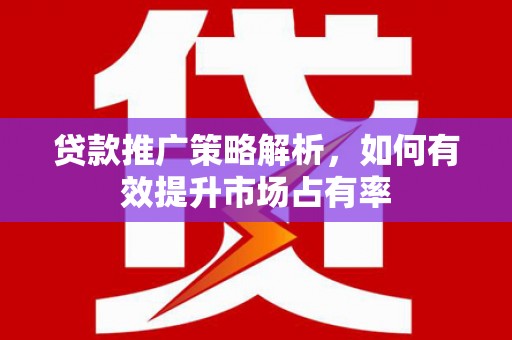 外埔贷款推广策略解析，如何有效提升市场占有率