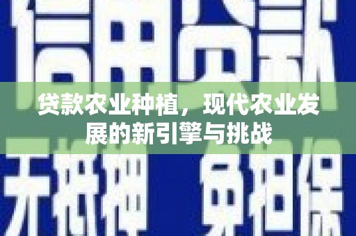 外埔贷款农业种植，现代农业发展的新引擎与挑战