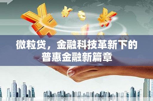 外埔微粒贷，金融科技革新下的普惠金融新篇章