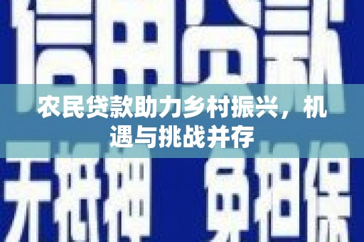外埔农民贷款助力乡村振兴，机遇与挑战并存