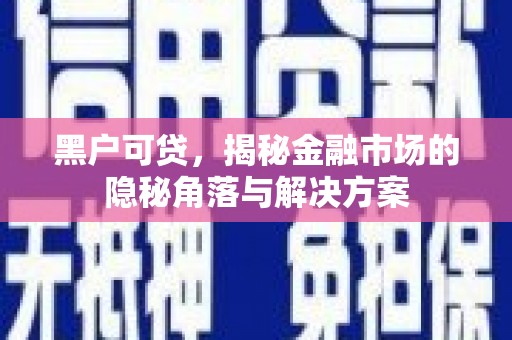 外埔黑户可贷，揭秘金融市场的隐秘角落与解决方案