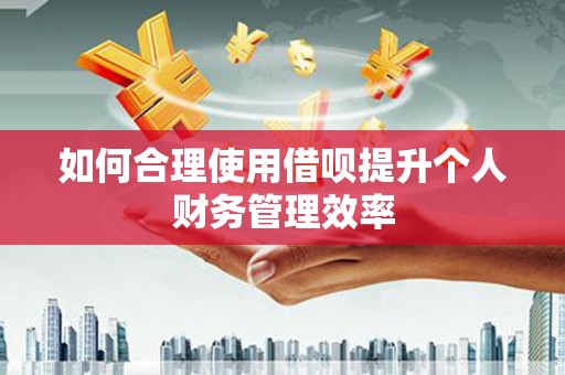 外埔如何合理使用借呗提升个人财务管理效率