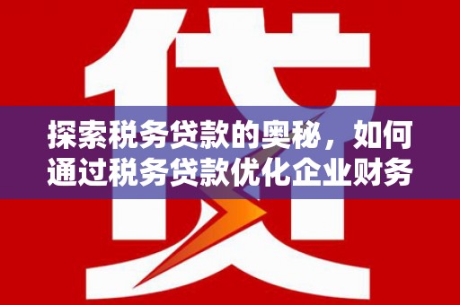 外埔探索税务贷款的奥秘，如何通过税务贷款优化企业财务