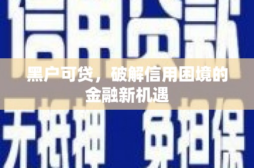 外埔黑户可贷，破解信用困境的金融新机遇